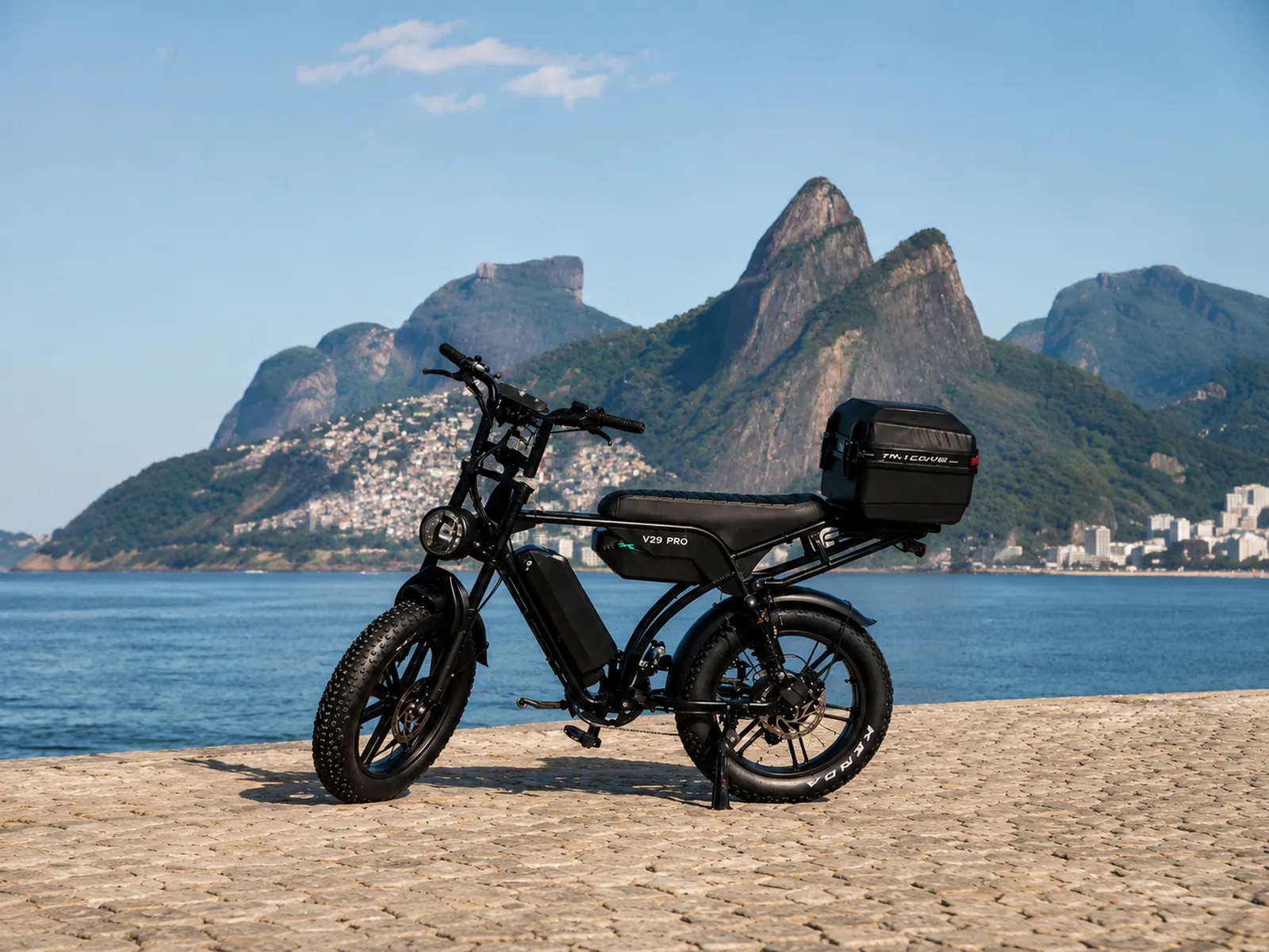 V29 Pro com a vista dos Dois Irmãos