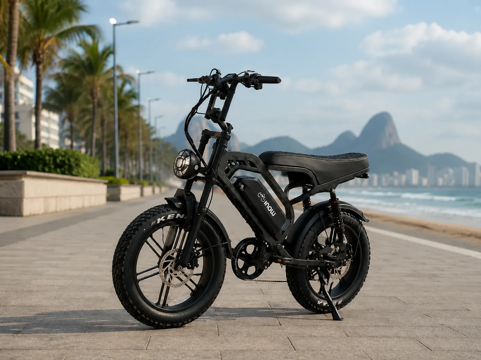 V40 Pro no calçadão à beira da praia